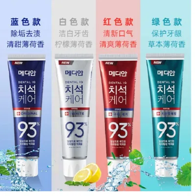 Korean White Sparkling Korea 93% Median Toothpaste -Korea Median Dental IQ 120g Dental Brand Toothpaste, Tar Tar Control, Coffee Tea Lover & Smoker-Ubat Gigi