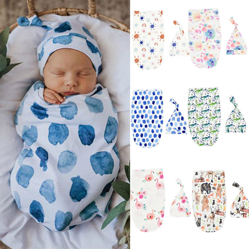 [kisseangel]Newborn Baby Floral Swaddle Wrap Swaddling Sleeping Bag