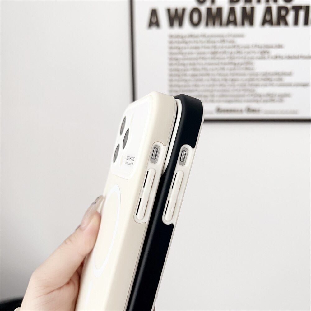 HOCE Matte Skin Feel Phone Case For iPhone 14 Plus 11 12 13 Pro Max Solid Color Magsafe Camera Protection Wireless Charge Shockproof Cover