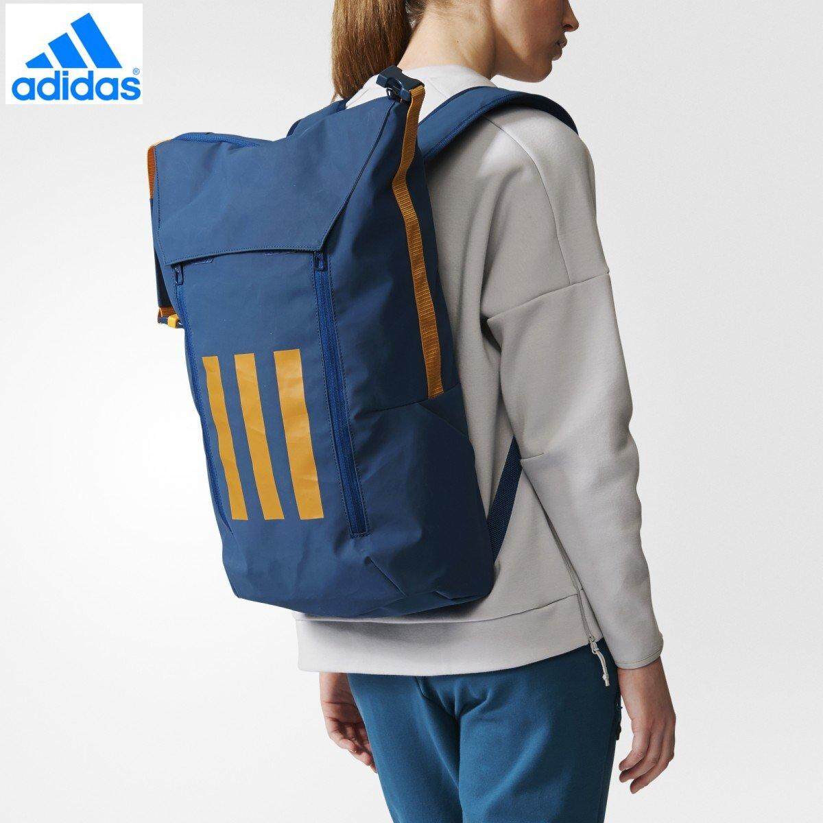 Adidas Unisex Athletics ID Backpack BR1584 Blue Yellow Adidas Unisex Athletics ID Backpack BR1584 Blue Yellow
