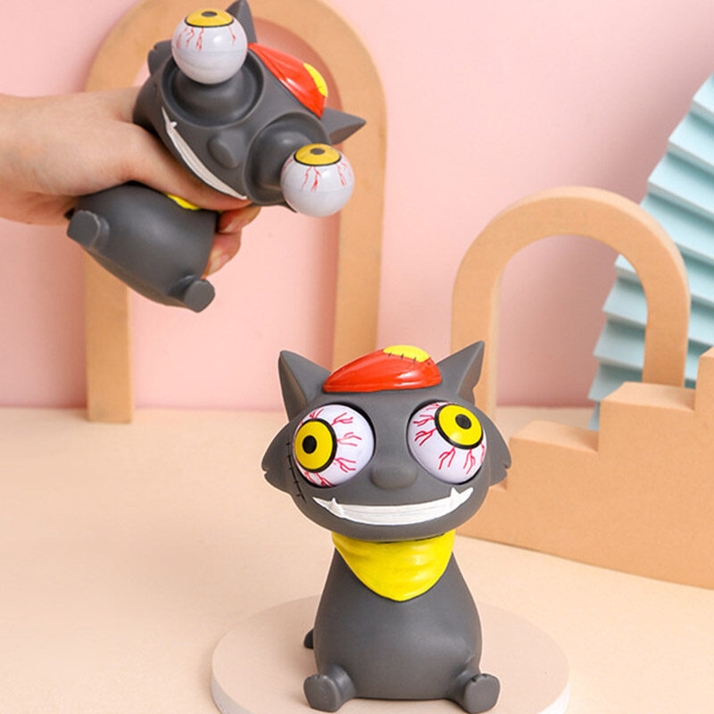 HS Tricky Toys Decompression Toys Big Big Wolf Explosive Eyeball Decompression Toys Squeeze Explosive Toys