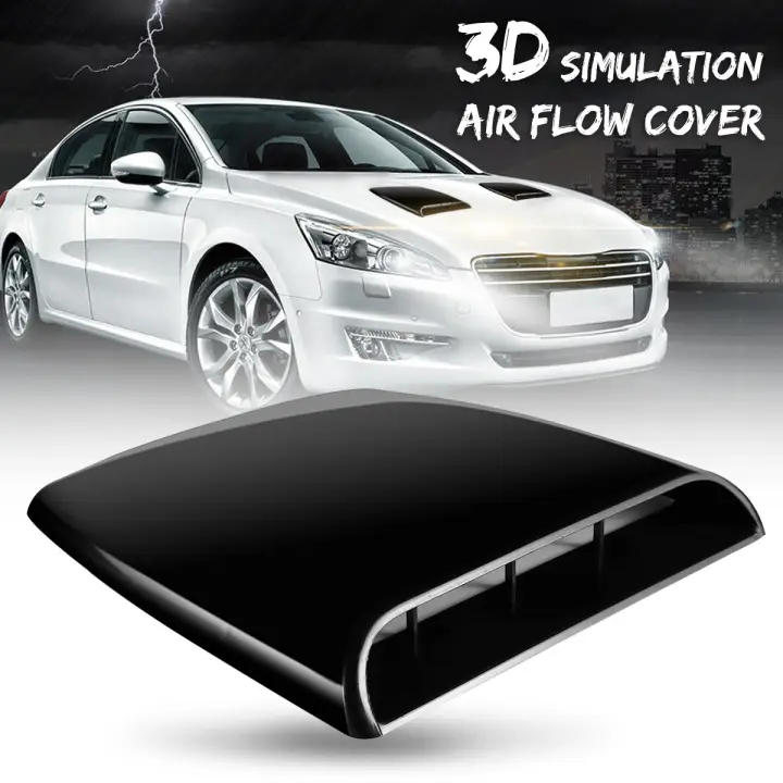 Autos Car Decorative 3D Simulation Air Flow Intake Scoop Bonnet Vent Cover Hood