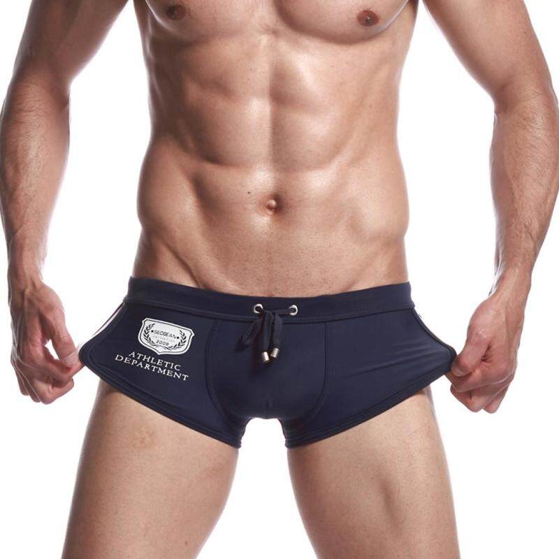 Nơi bán Ackeryshop Mens Brand Stripe Sexy Nylon Breathable Bulge Briefs Swimming Trunks đồ bơi gợi cảm cho nam *Black
