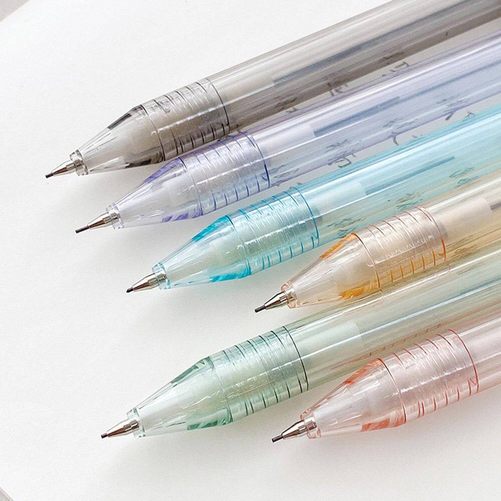 MMLUCK Student 2Pcs Stationery School Office Drawing Writing 0.5 mm Automatic Pencil Drafting Pencils Sketching Pencils Translucent Automatic Pencil