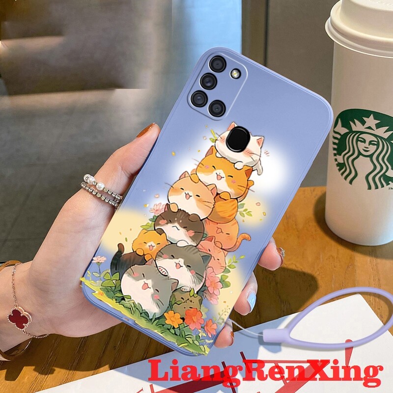 Casing SAMSUNG a21s phone case Softcase Liquid Silicone Protector Smooth shockproof Bumper Cover new design YTDMM01