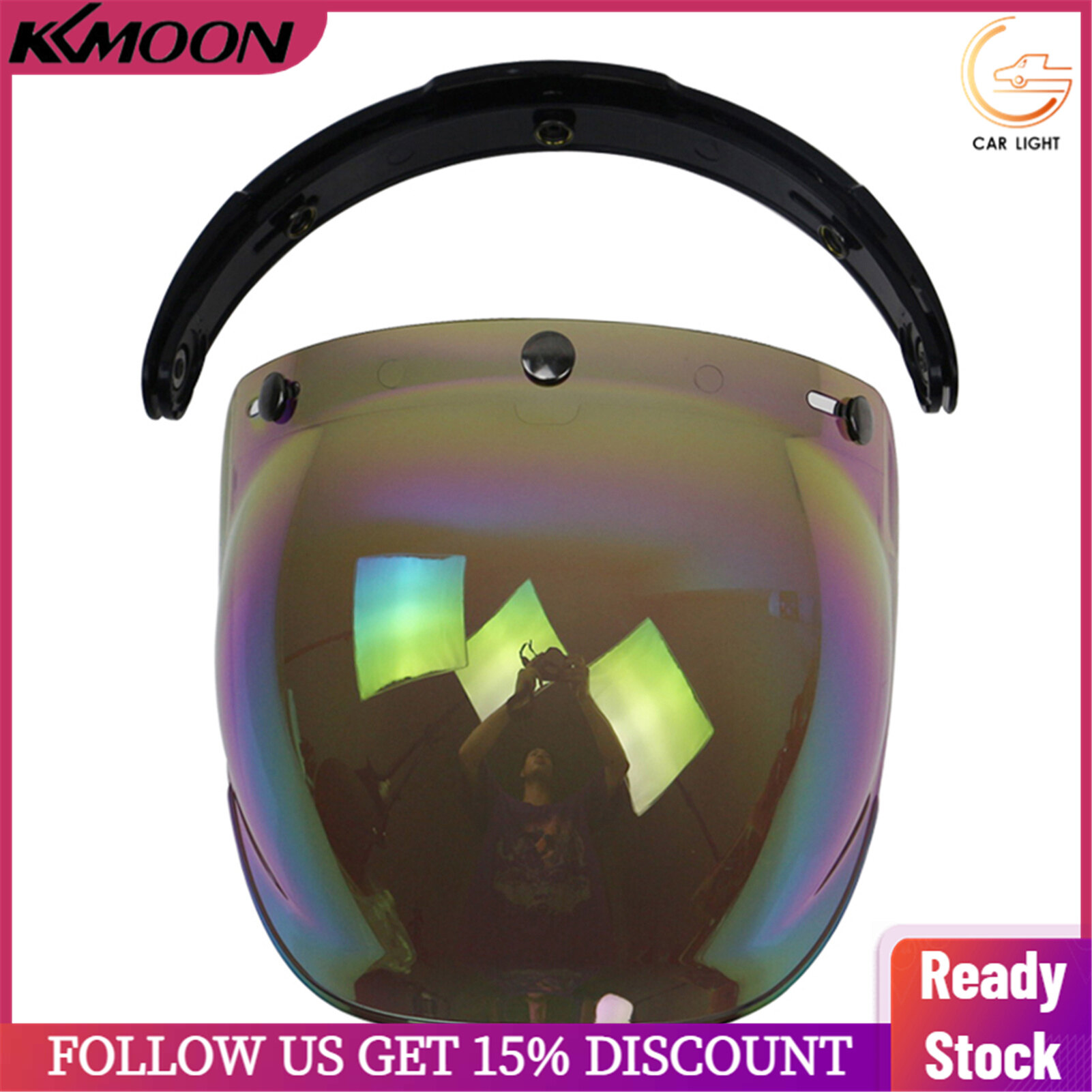 3-Snap Bubble Wind Shield Visor For Biltwell Gringo&Bonanza Motorcycle Helmet