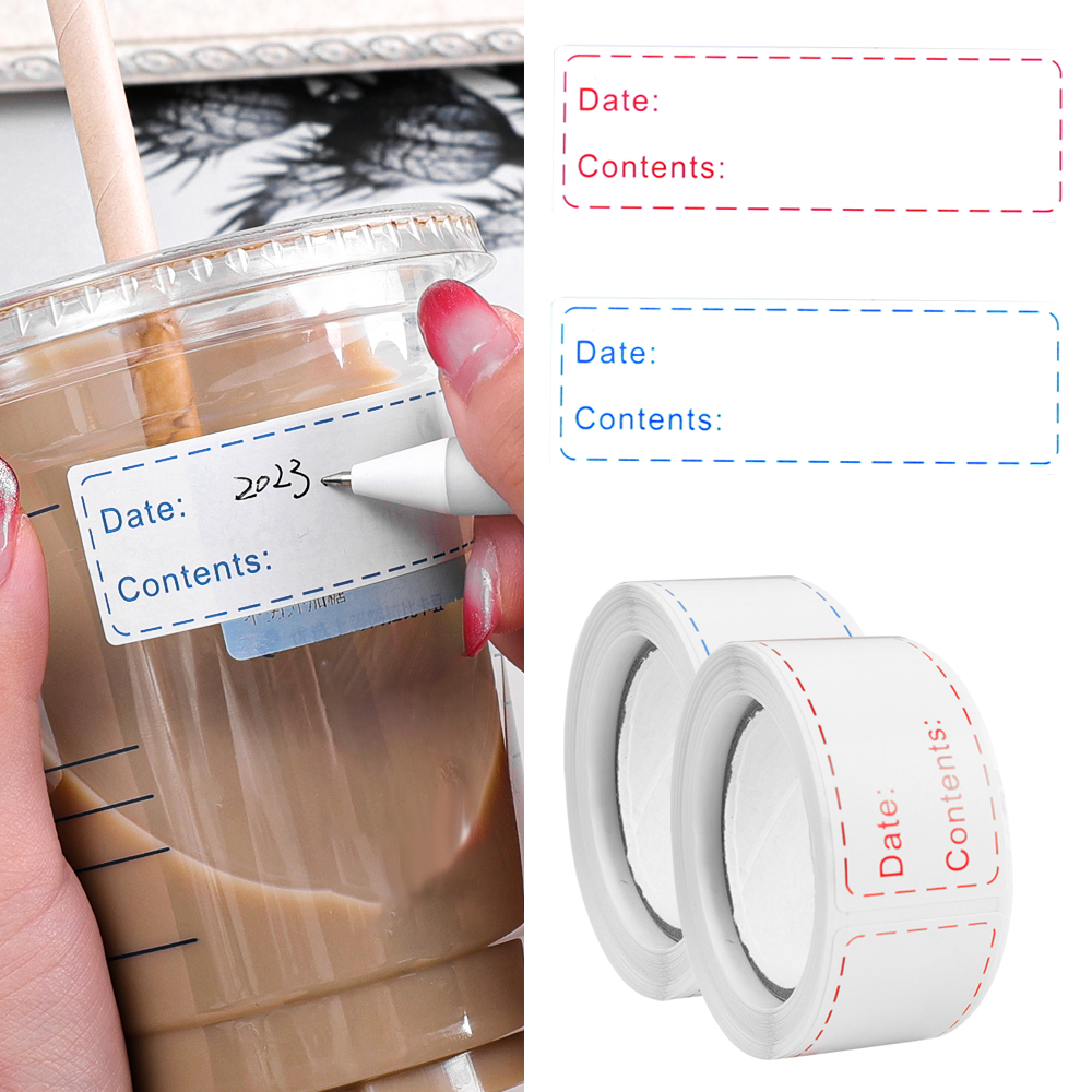 125 cái/cuộn thức ăn nhà bếp ngày nhãn dán cuộn giấy thực phẩm tủ lạnh lưu trữ phân loại nhận dạng nhãn dán