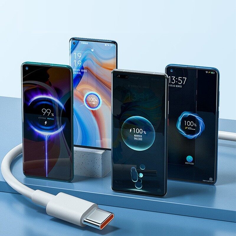 Typec data cable fast charging 6a suitable for Huawei Xiaomi mobile phone charging cable TPE66w Android data cable
