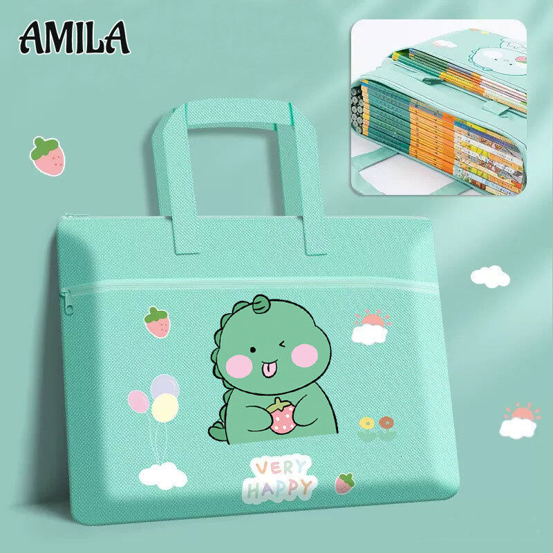 AMILA elementary school students' load-reducing ridge protection handbag Korean version of large-capacity book bag book storage bag remedial bag