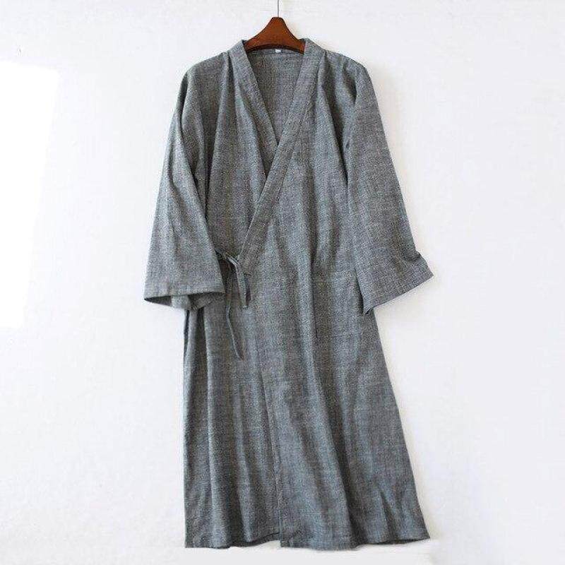 Nơi bán Nam Đơn Giản Kimono Nhật Bản Áo Choàng Nam Mùa Hè Dài Tay 100% Cotton Áo Choàng Tắm Thời Trang Áo Dây Áo Đầm Xếp Ly Áo Áo Choàng Tắm
