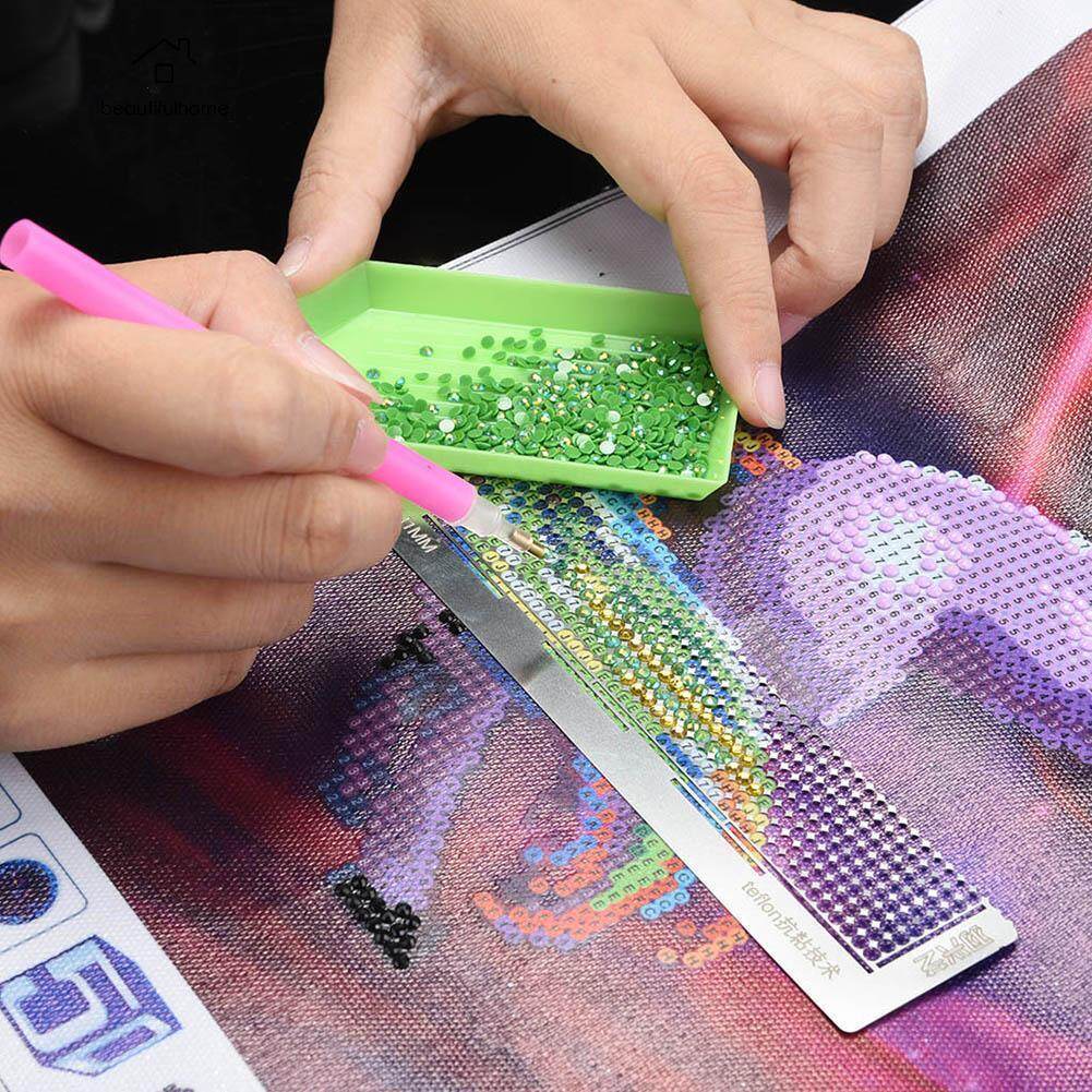 Beautifulhome Stainless Steel Diamond Painting Ruler Tool Set for DIY Sewing Embroidery Patchwork