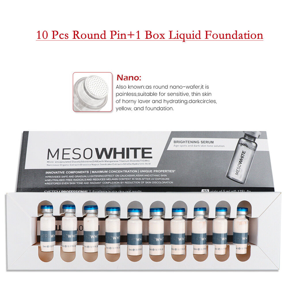 10 Pcs Cartridge Professional Derma Pen 5ml Semi-permanent Liquid Foundation BB Cream Glow Meso MTS Imported-Into BB Serum Facial Skin Whitening