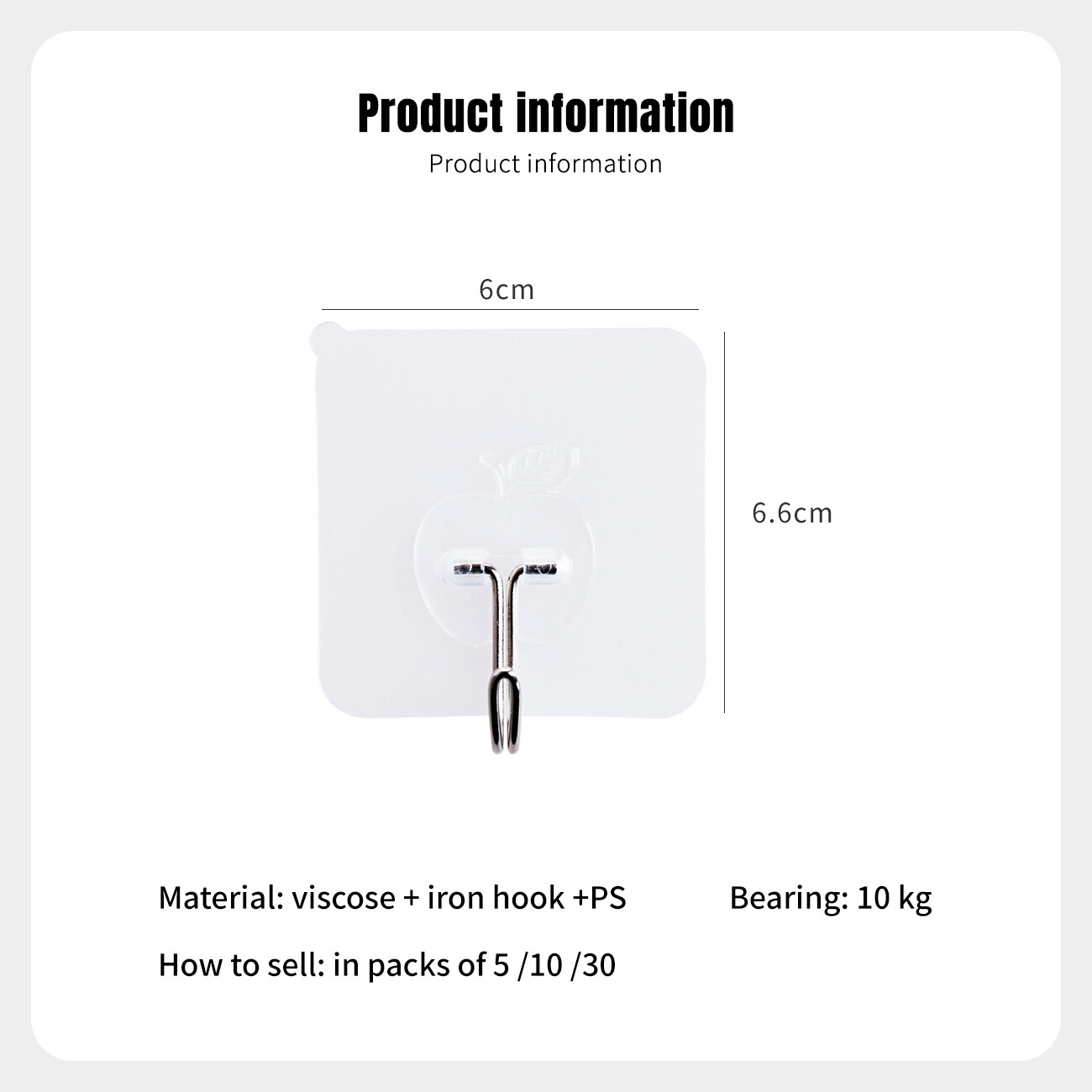 CNMF 5pcs Strong-Adhesive Free Punch Wall-Mounted Load-Bearing Paste Hook