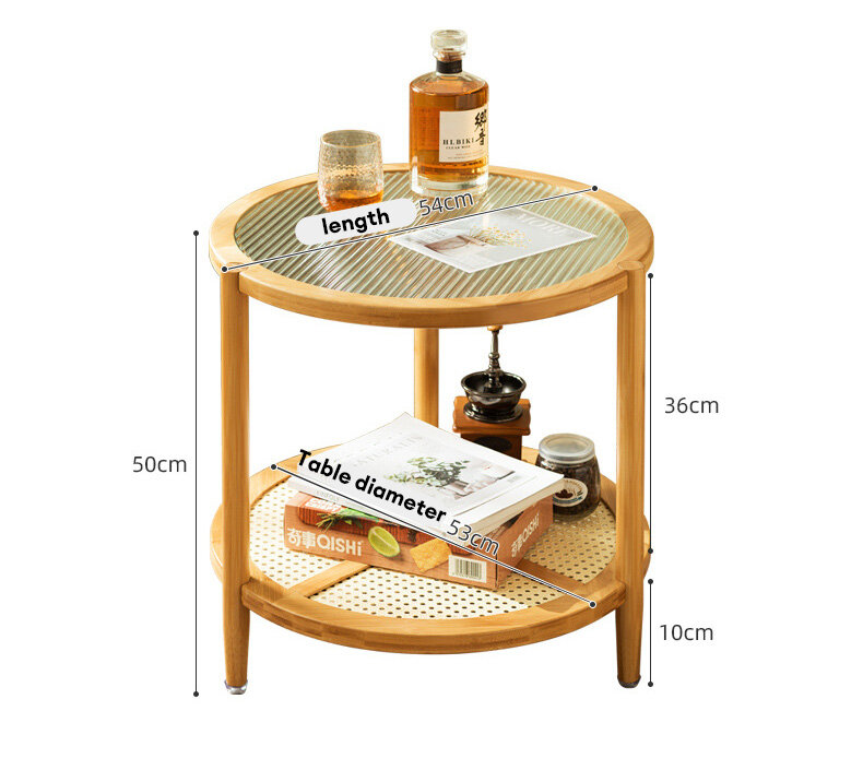 table Round coffee table Tea table simple Living room household manageability Tea table Light luxury modern Solid wood