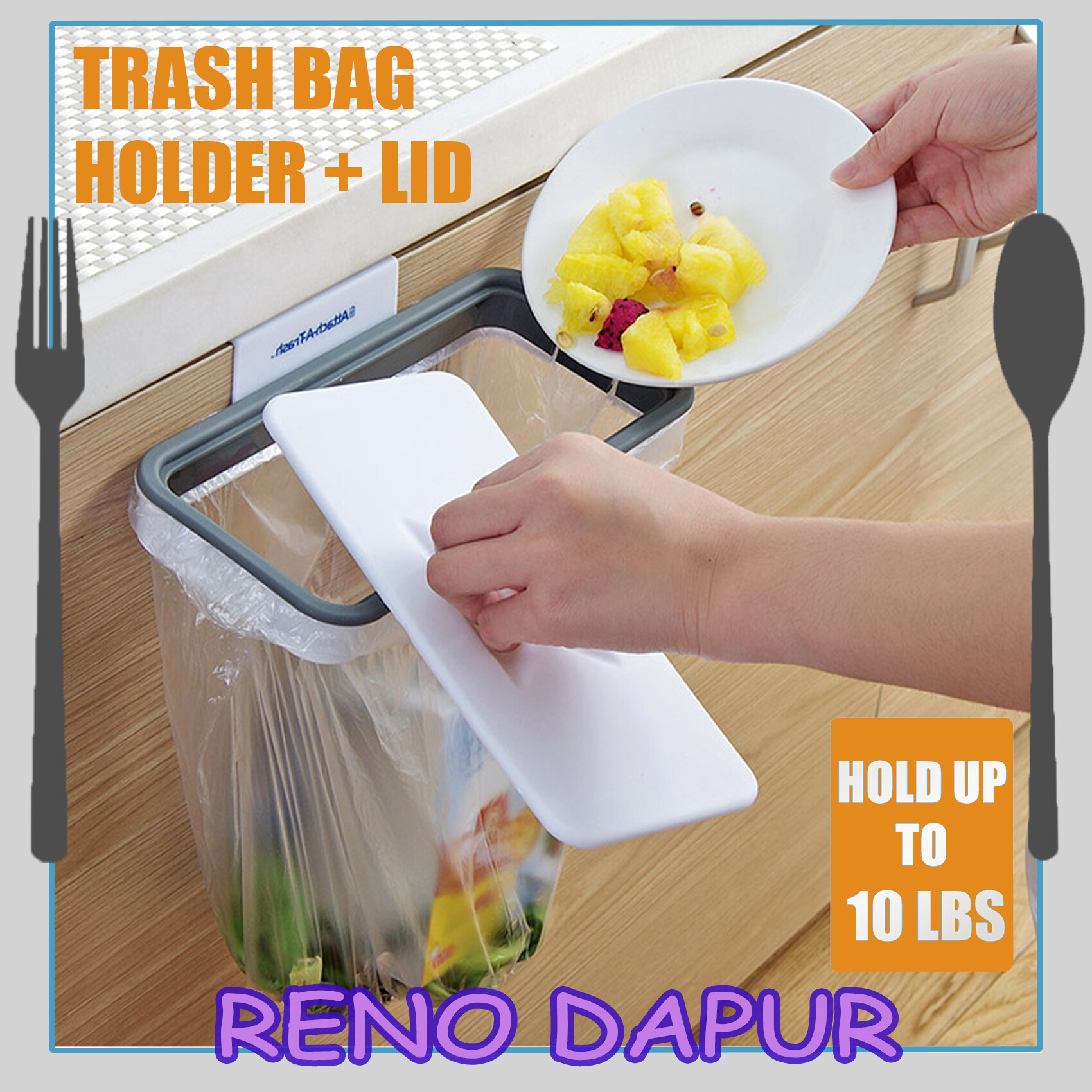 HANGING TRASH BAG HOLDER GARBAGE BAG HOLDER Kitchen Hanging Dustbin