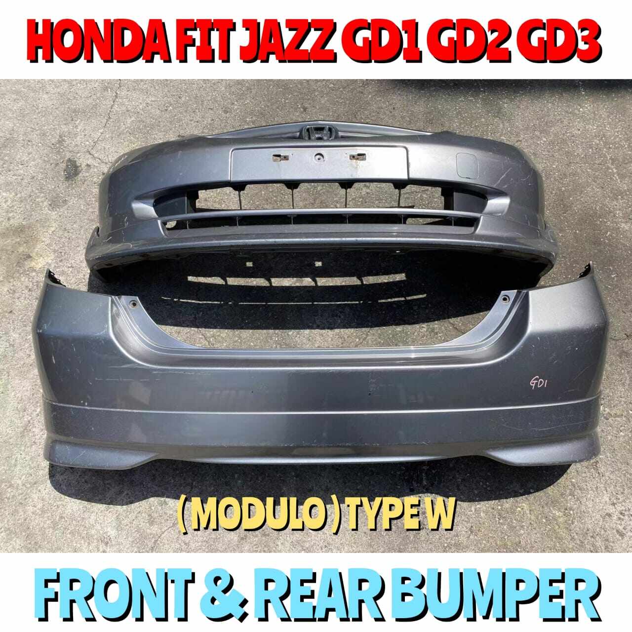 Honda Fit Jazz GD1 GD2 GD3 Front Bumper & Rear Bumper With Lips