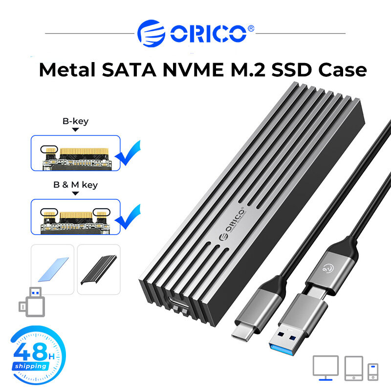 ORICO M.2 NVMe SSD Enclosure 10Gbps PCIe Type C M2 SSD Case NVMe M Key Case Support UASP