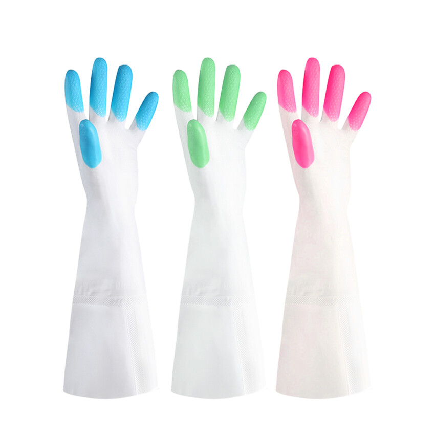 Long Sleeve Latex Kitchen Wash Dishes Dishwashing Gloves House Cleaning