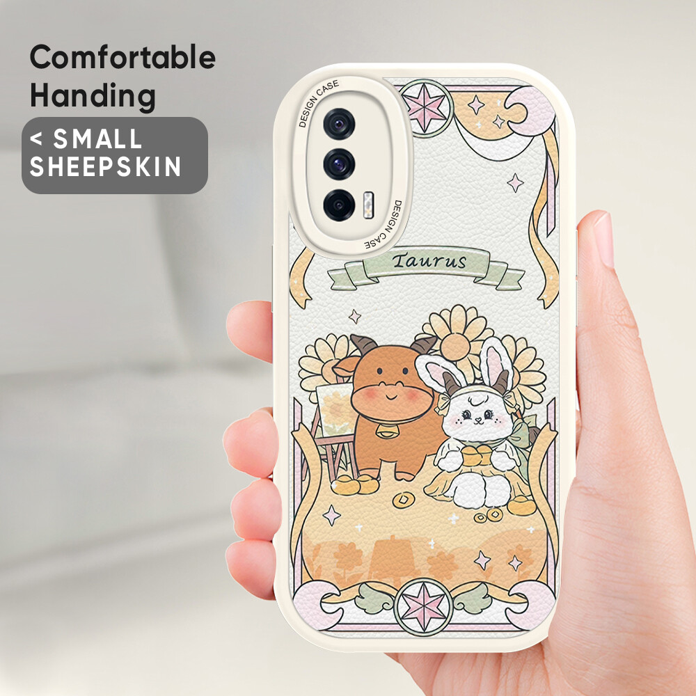 Jizetin Leather Casing For Xiaomi Redmi Note 11 Note 11 5G Note 11 Pro+ 5G Note 11S Note 11T Pro Note 11T Pro+ Slim Skin Feeling Cartoon Animals Leather Back Casing Soft Silicone PU Leather Cover Phone Case
