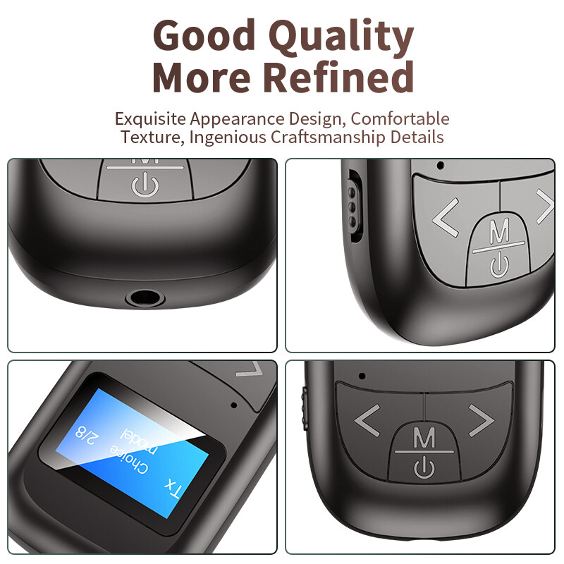 New Bluetooth 5.0  Wireless Transmitter Receiver 2 IN 1 LCD Display Stereo Music Dongle Support 3.5mm Aux Handsfree For T V PC Headset Bluetooth Speaker Car Kit