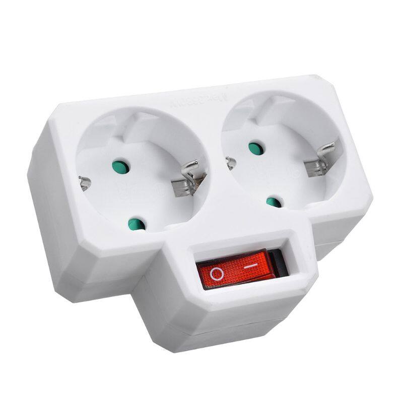 EU Standard Multiple Plug 250V 16A Double Socket Conversion Socket with Outlet Switch Plug Power Adapter Socket