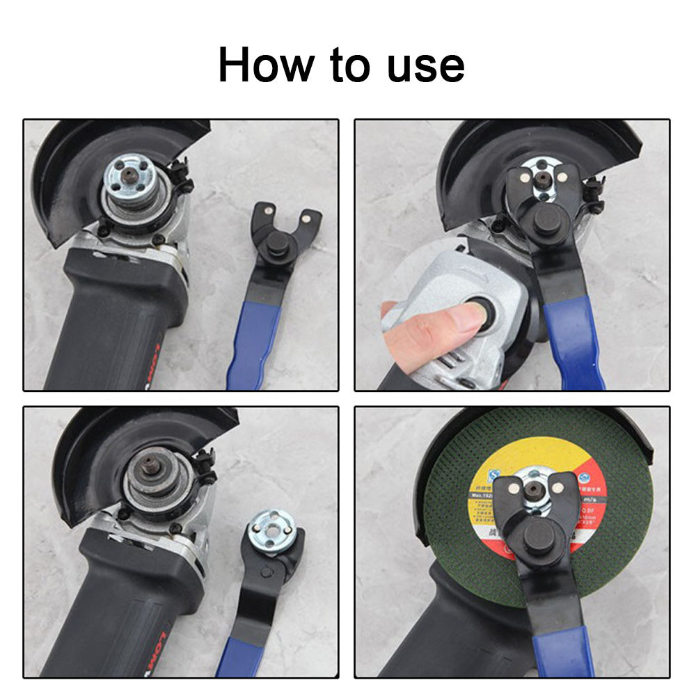 KKmoon Adjustable Opening Distance Angle Grinder Spanner Angle Grinder Wrench Trimmers Edges Cutting Machine Wrench Angle Grinder Disassemble Tool