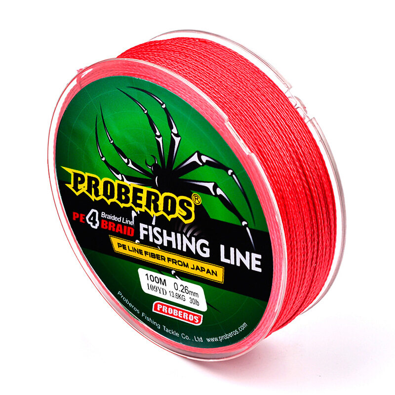 PROBEROS Braided Fishing Line 100m x4 PE Stands Fish Rope Lines Floating  Casting 6lb-50lb Fishing Gear