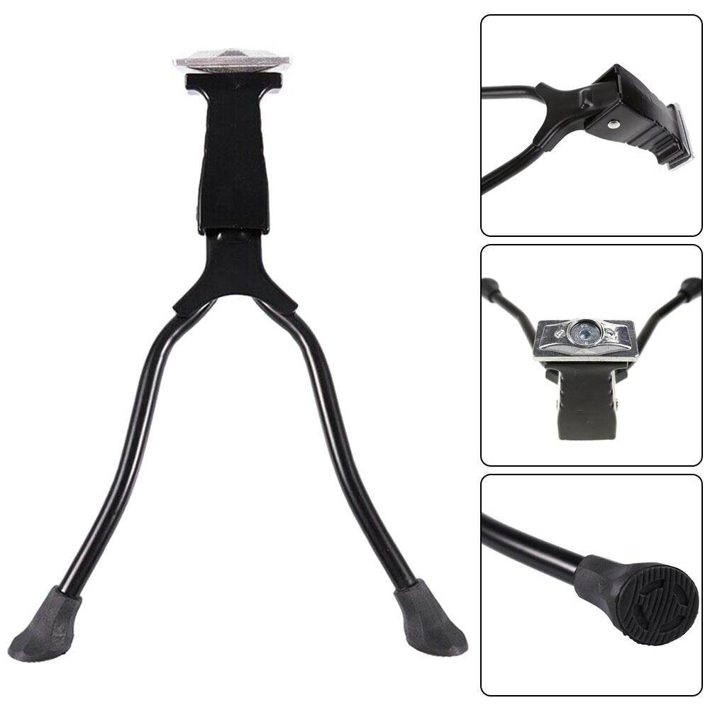 Honrane Aluminium Alloy Anti-slip Double Legs Center Mount Bicycle Kickstand Holder