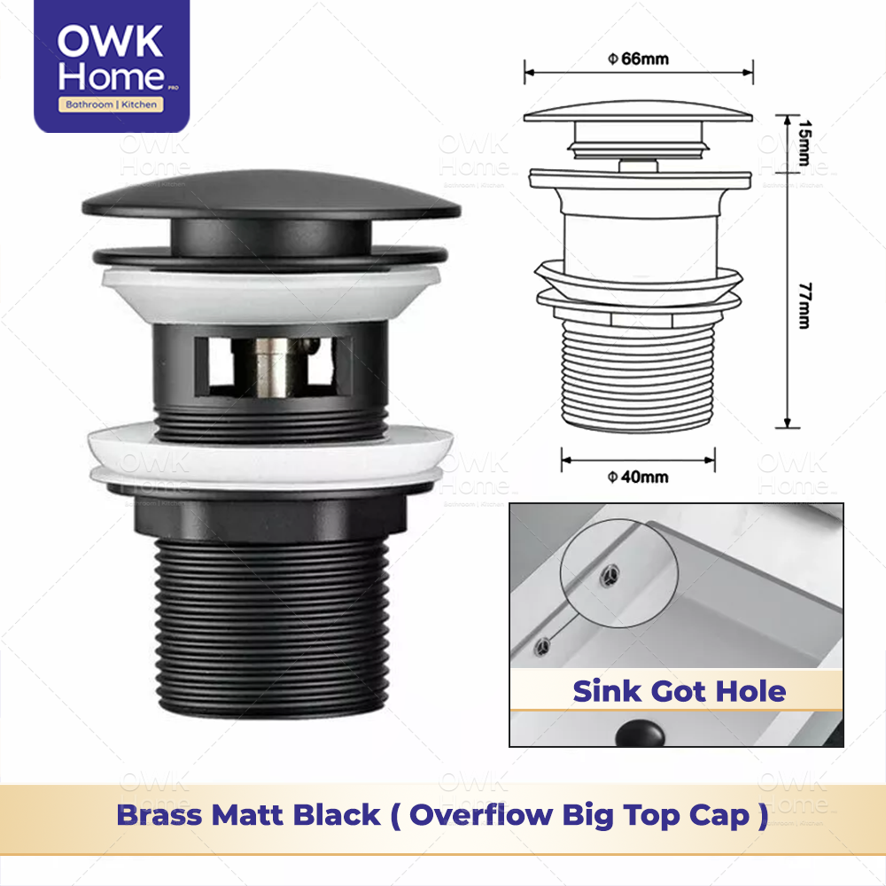 Basin Pop Up Waste Black Pop Up Waste Brass Pop Up Waste Black