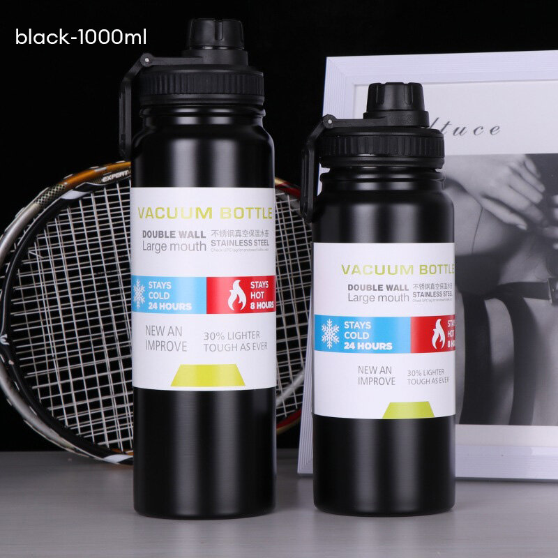 Thermos flask stainless steel flask heat-cold storage stainless steel flask Keep hot-cold, vacuum 600/1000 ml, 4 colors, keep the temperature, the water bottle has a tea strainer.