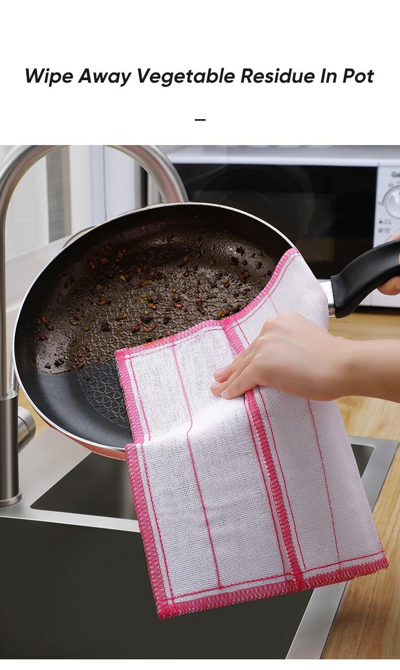 8 Layer Kitchen Towel Microfiber Kitchen Cleaning ClothAbsorbent Thick Scrubbing Pad Daily Use Kitchen Towel