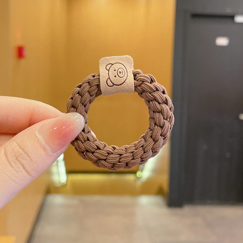 Head Rope Girls Hair Ring Braided Scalp Tendon Thick Leather Case Japanese and Korean Net Red High-end Simple High Ponytail Headdress