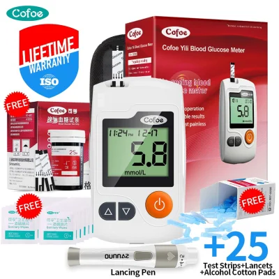 Blood Glucose Meter Glucometer Diabetes Blood Sugar Monitor 25pcs