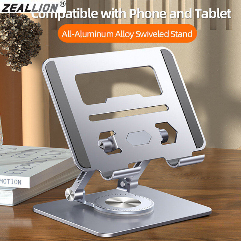 Zeallion Phổ 360 ° Rotation Tablet Đứng Cho iPad Có Thể Điều Chỉnh Có Thể Gập Lại Máy Tính Bảng Chủ Nhôm Điện Thoại Máy Tính Bảng Đứng