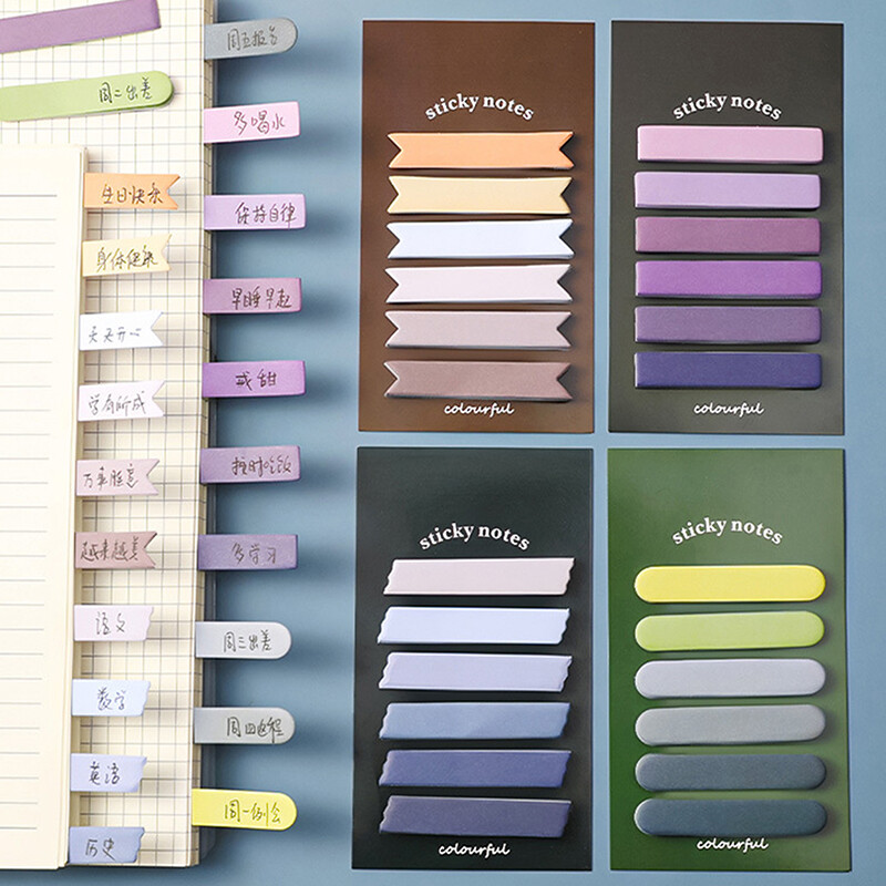 120 Sheets Cute Morandi Color Index Memo Pad Sticky Notes Paper Sticker