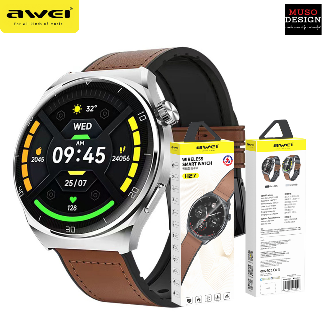 Awei H27 Smart Watch Men Woman Sports Wristband Bluetooth Call