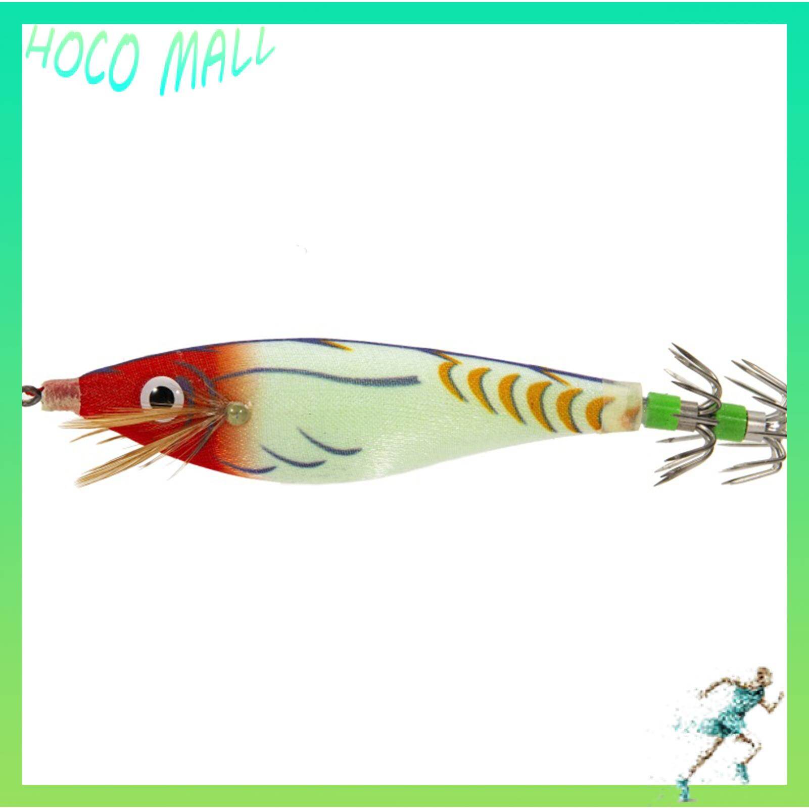 HOCO MALL ABS Shrimp Bait Bead Design Luminous Squid Hook Shrimp Lure for Angling Exquisite Wood Shrimp