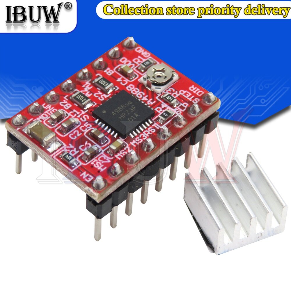 1pcs 3d printer parts a4988 stepper motor driver with heat sink for skr v1.3 1.4 gtr v1.0 ramps 1.4 1.6 mks gen v1.4 board