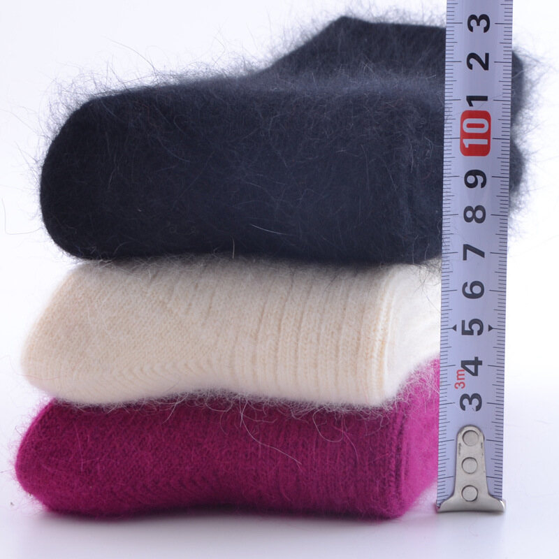 Thick Winter Socks 50% Wool socks Women Tube Terry Socks Solid Thick Snow Socks Women Calcetines de lana