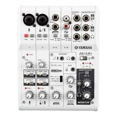 Yamaha YAMAHA Webcastingที่ผสมเสียงInterface 6-Channel AG06 With Cubasis LEแอพพลิเคชั่นการผลิตเพลงพร้อมฟังก์ชั่นสะดวกสำหรับกระจายอินเตอร์เน็ต