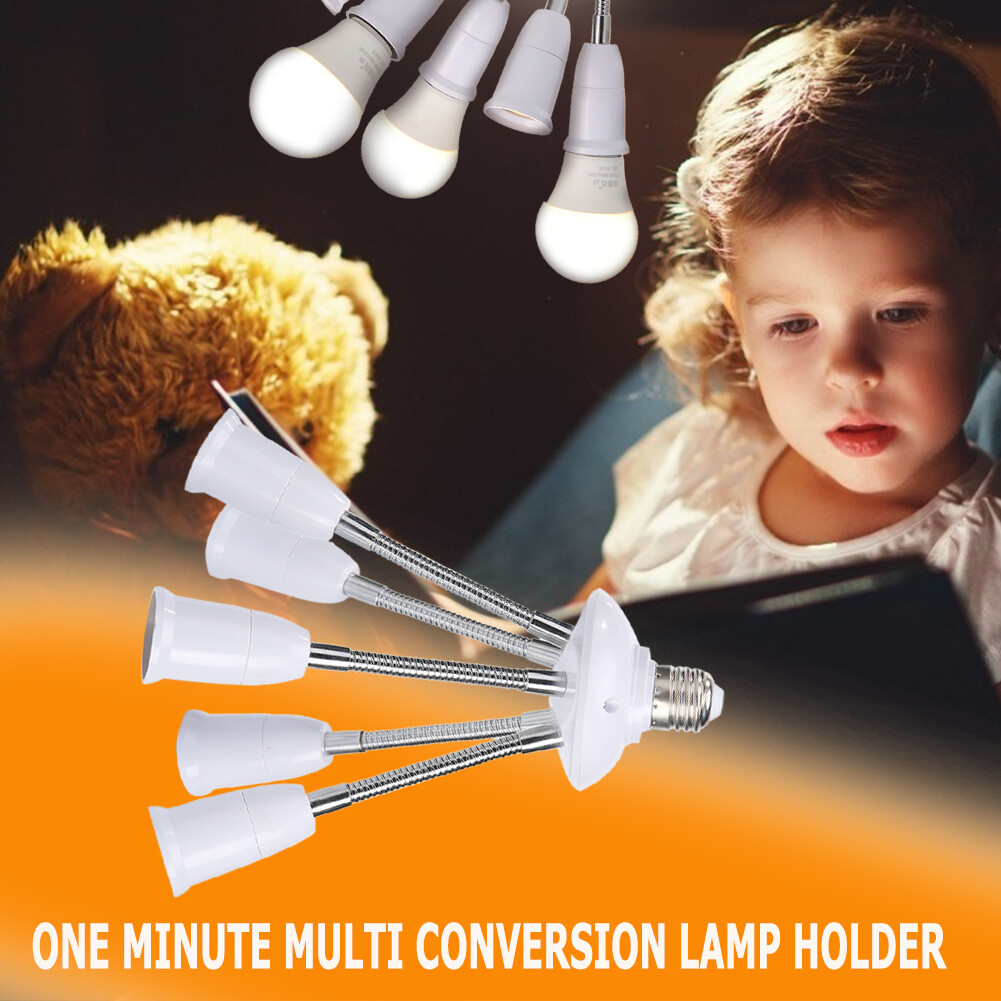 Adjustable E27 Lamp Holder for LED Light Adapter Converter Multi-conversion