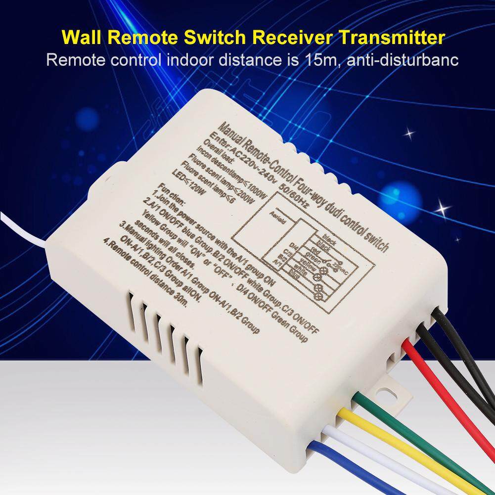 Led Light Wireless Wall Switch and 4 Way Remote Control ON//OFF 220V Digital