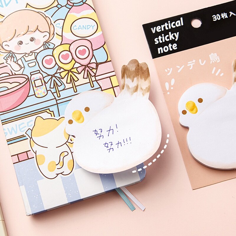 30 Sheets Cute Cartoon Pet Butt Shape Sticky Notes Student Tearable Memo Pad