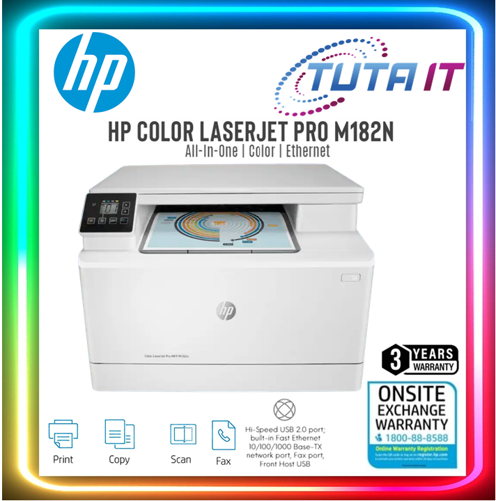 Ready stock]HP Color LaserJet Pro MFP M182n Printer (7KW54A) | Lazada