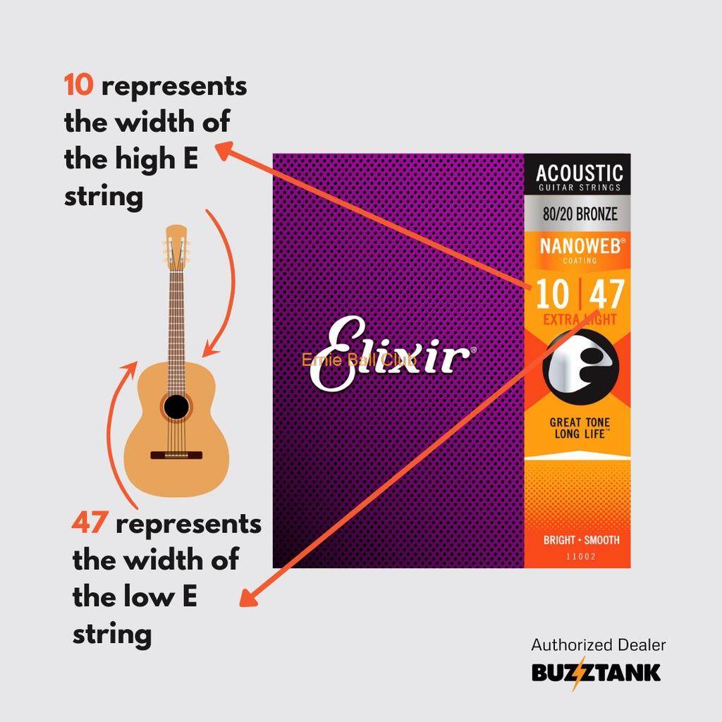 3 Sets Elixir Nanoweb Electric Guitar Strings Baritone Acoustic Guitar Strings 11002 11027 11052 16002 16027 16052 12002 12052