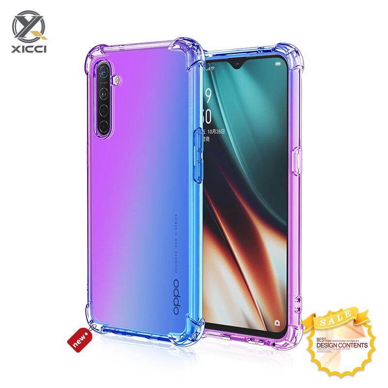 XICCI For OPPO Realme XT/K5 Reno 2Z/2F Gradient Color Case Cover Soft TPU Silicone Phone cases Back Cover Airbag Shockproof Casing