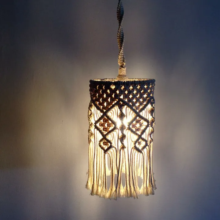 Shamjina Macrame Lamp Shade Hanging, How To Install A Ceiling Lampshade
