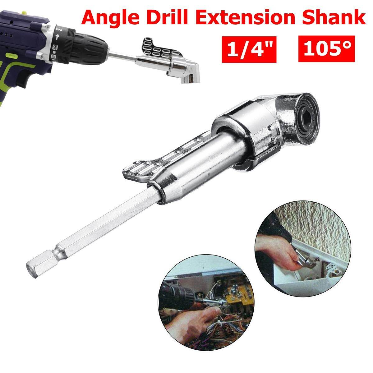SIQIFENG 105 Degree Right Angle Extension 1/4" Hex Screwdriver Bit Power Drill Holder Attachment Flexible Shaft Bit for Electric Drill/Manual Wrench -