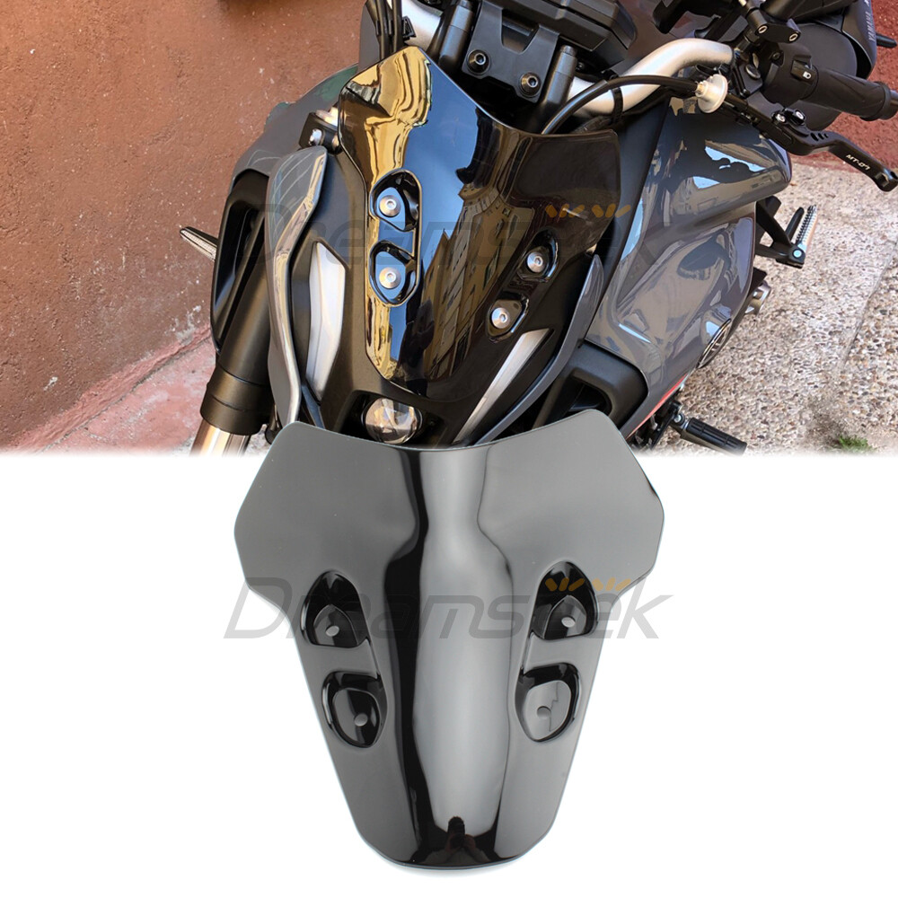 Motorcycle windscreen for yamaha mt-07 mt07 mt 07 2021 2022 windshield wind deflector windscreen protector abs plastic black