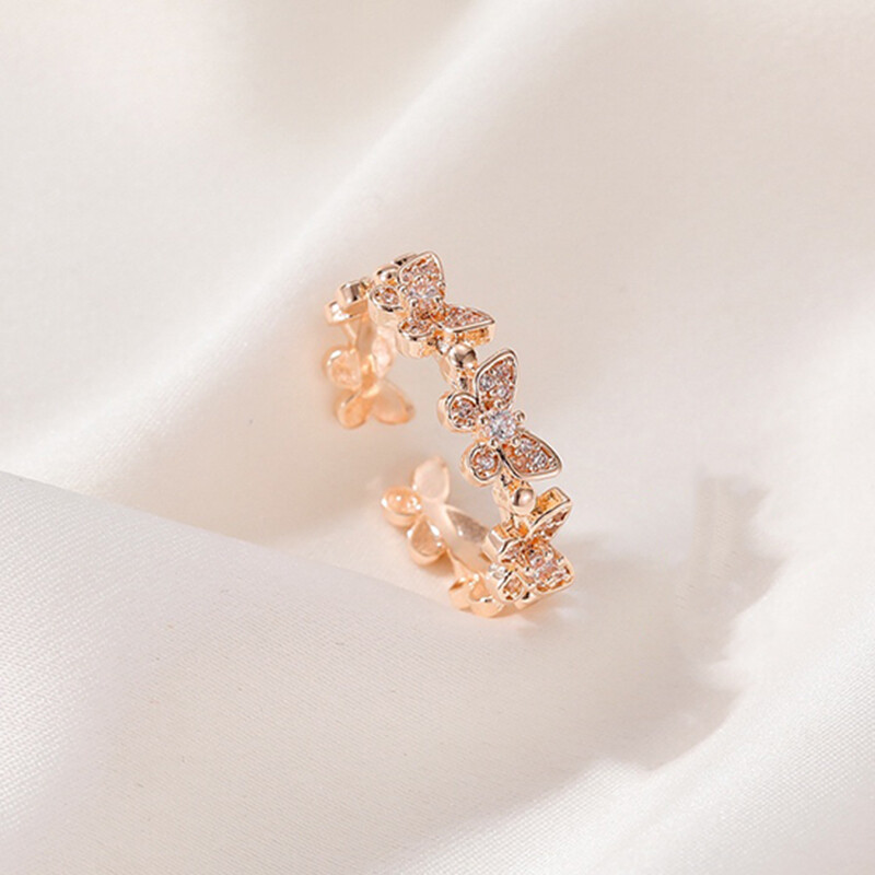 【HOMP】Opening adjustable ring butterfly dance ring adjustable